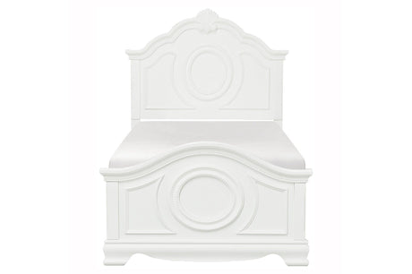 Twin size Lucida White Youth Bed with panel design