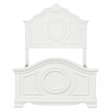 Lucida White Twin Bed side view with white finish and headboard