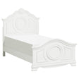 Lucida White Twin Bed angled corner highlighting wood and engineered wood construction