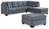 Marleton Denim 2-Piece Sectional with Ottoman — product image 2