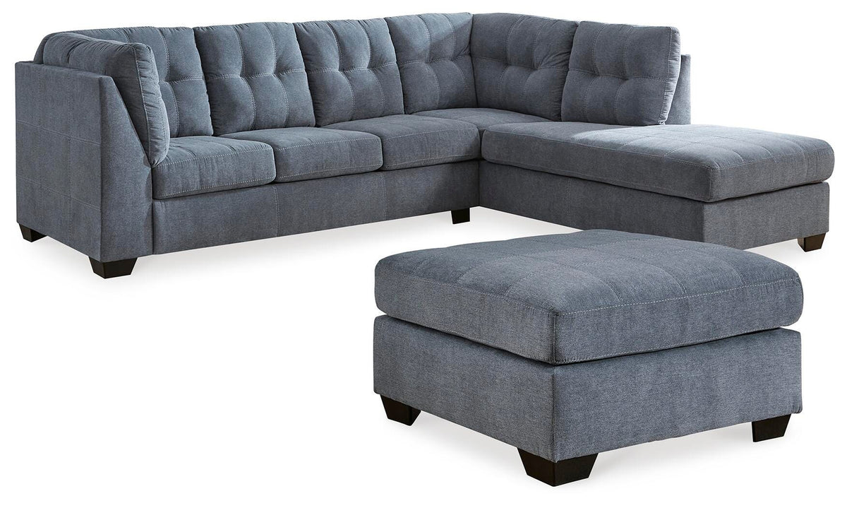 Marleton Denim 2-Piece Sectional with Ottoman — product image 2