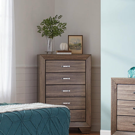 Bedroom setup featuring Kauffman queen bed