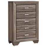 Kauffman 5-Drawer Chest Washed Taupe - Ella Furniture