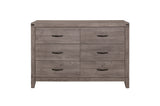 Woodrow Gray Upholstered Panel Bedroom Set bed front view