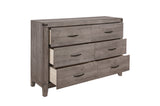 Woodrow Gray Upholstered Panel Bedroom Set bed front view