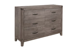 Woodrow Gray Upholstered Panel Bedroom Set bed front view