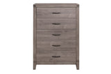 Woodrow Gray Upholstered Panel Bedroom Set bed front view