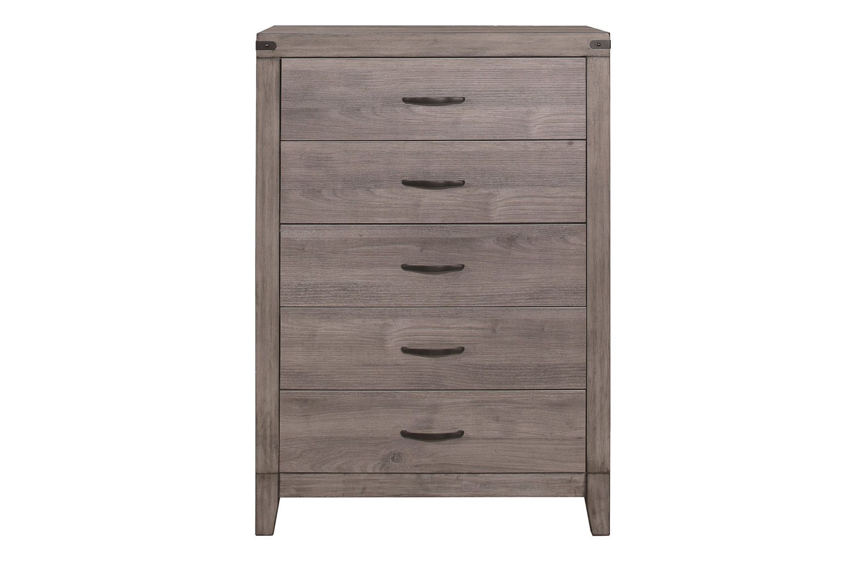 Woodrow Gray Upholstered Panel Bedroom Set bed front view
