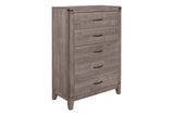 Woodrow Gray Upholstered Panel Bedroom Set bed front view