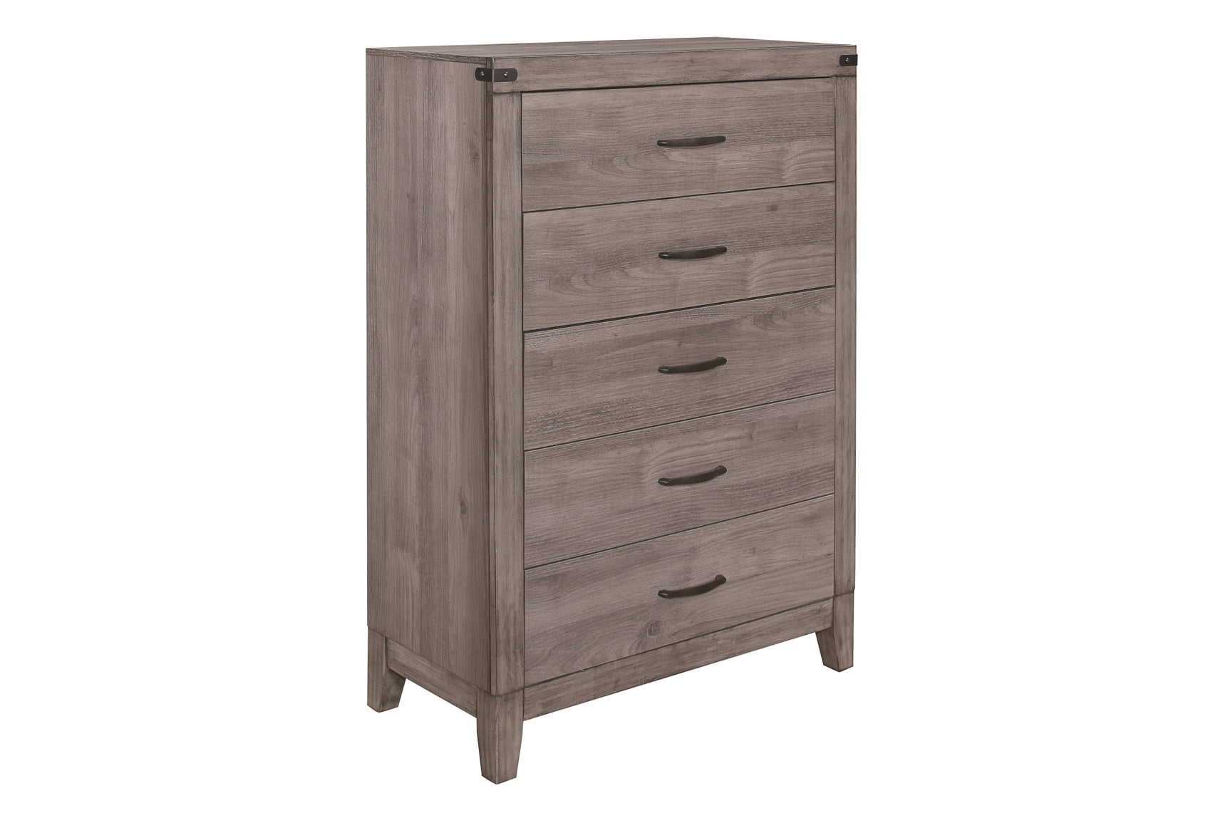 Woodrow Gray Upholstered Panel Bedroom Set bed front view