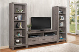 Woodrow Dark Modern Contemporary Traditional Metal Weathered Wood Storage Tv Console - Ella Furniture