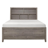 Woodrow Brownish Gray Premium Melamine Board Engineered Wood Youth Queen Platform Bookcase Bed - Ella Furniture