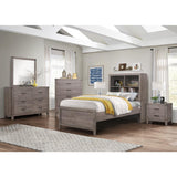 Woodrow Brownish Gray Modern Premium Melamine Board, Wood And Engineered Wood Twin Platform Bed - Ella Furniture