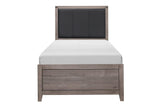 Woodrow Black Melamine Board Engineered Wood Faux Leather Upholstered Youth Panel Bedroom Set - Ella Furniture
