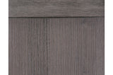 Woodrow Gray Upholstered Panel Bedroom Set bed front view
