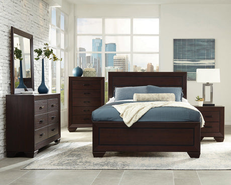 Close-up of soft-close storage drawers on Kauffman Queen Bed