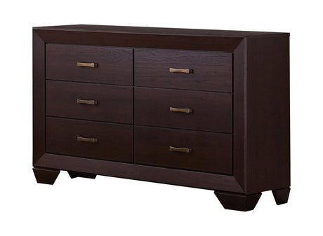 Kauffman Queen Panel Bed dark cocoa side view