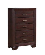 Kauffman 5-Drawer Chest Dark Cocoa - Ella Furniture