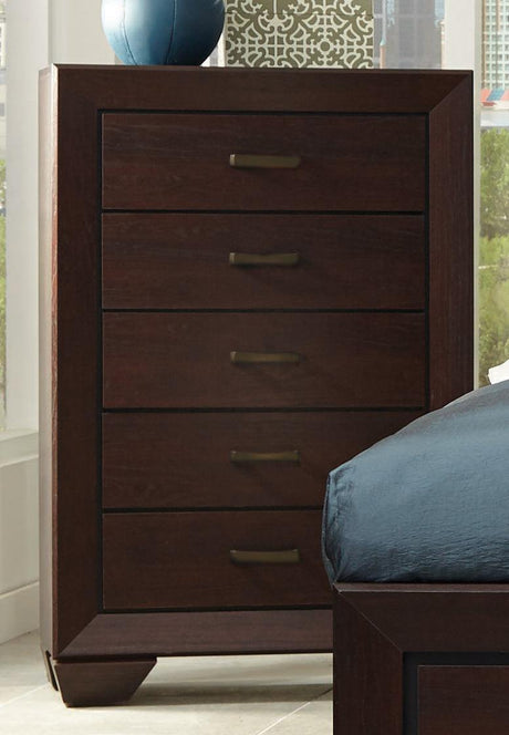 Kauffman King Storage Bed corner detail