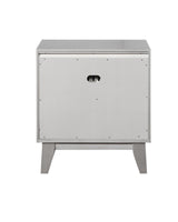 Leighton 2-drawer nightstand metallic mercury side angle