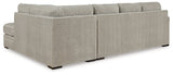 Detail view of Calnita Sisal Velvet 2-Piece Sectional Sofa with Chaise fabric and chaise