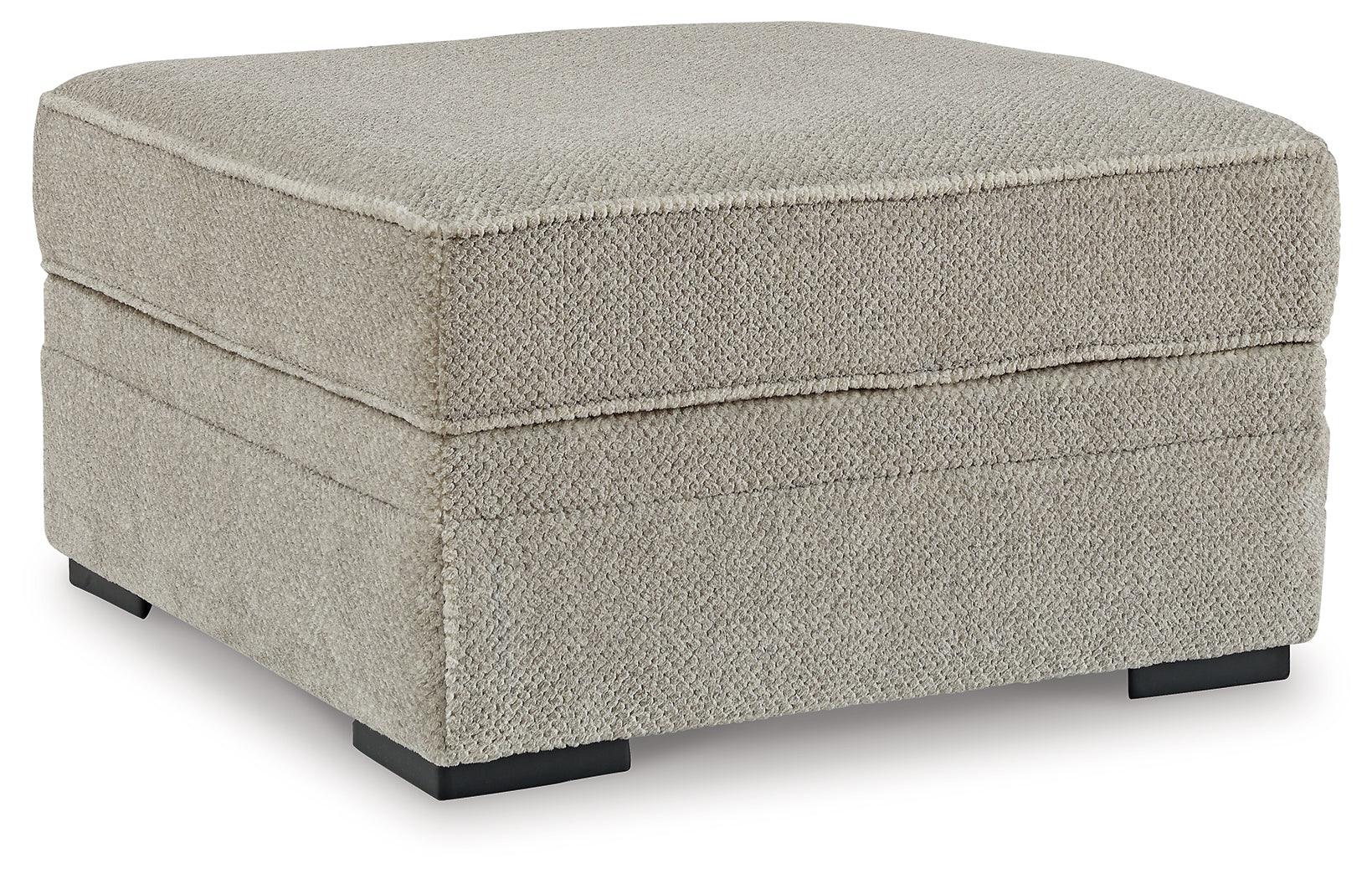 Calnita Sisal Velvet Ottoman With Storage - Ella Furniture