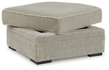 Calnita Sisal Velvet Ottoman With Storage - Ella Furniture