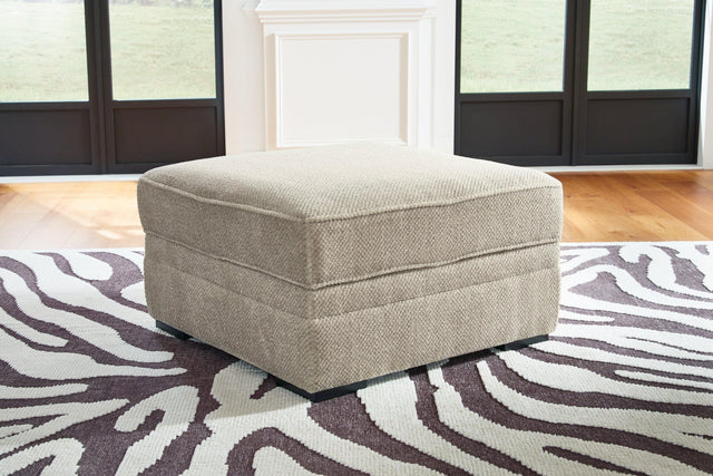 Calnita Sisal Velvet Ottoman With Storage - Ella Furniture