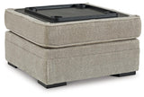 Calnita Sisal Velvet Ottoman With Storage - Ella Furniture