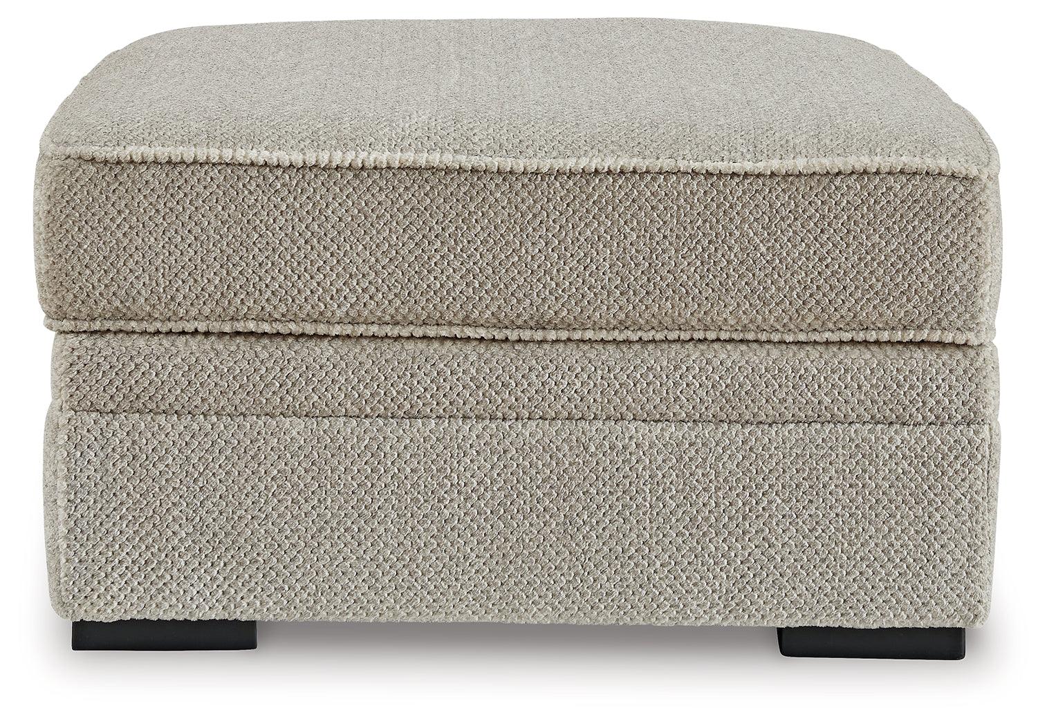 Calnita Sisal Velvet Ottoman With Storage - Ella Furniture