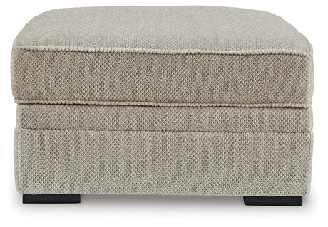 Calnita Sisal Velvet Ottoman front view
