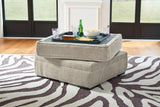 Calnita Sisal Velvet Ottoman With Storage - Ella Furniture