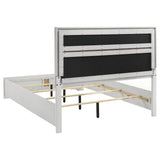 Footboard with vertical glitter stripe in white finish