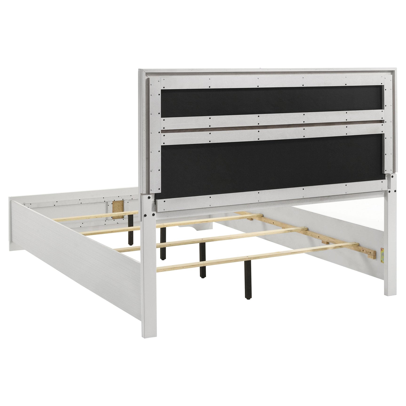 Footboard with vertical glitter stripe in white finish