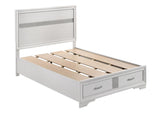 Miranda Full Storage Bed white showing drawer open