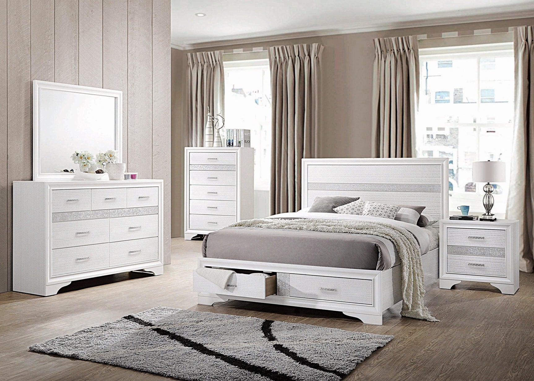 Miranda 5-Drawer Chest in bedroom styling