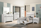 Close-up of acrylic glitter panels on Miranda twin bed headboard