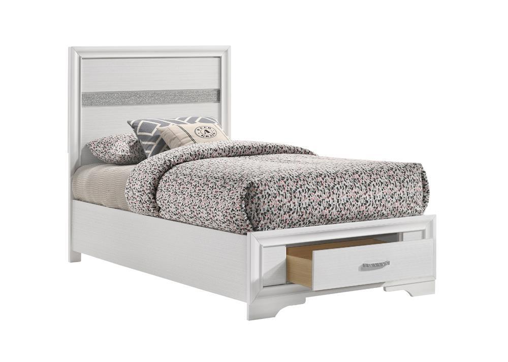 Side view showing two slide-out storage drawers