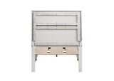 Miranda twin bed angled view highlighting white finish and glitter details