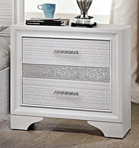 Miranda White 2-Drawer Nightstand front view