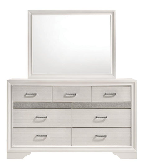 Miranda dresser drawers closed highlighting white lacquer finish