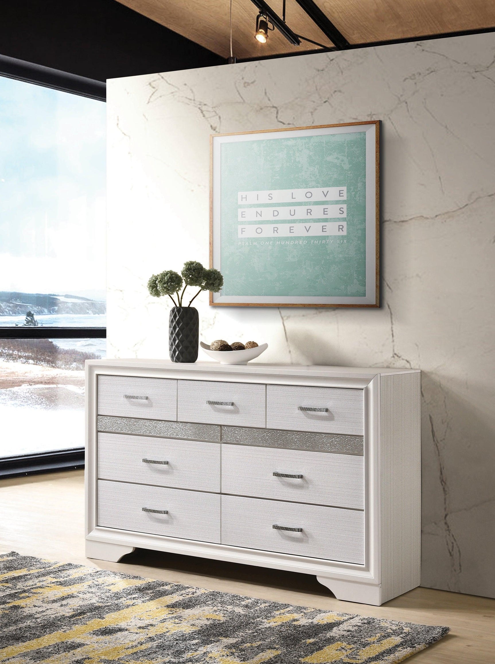 Side angle of Miranda King Storage Bed showing headboard and drawer