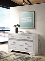 Full nightstand view with white lacquer finish
