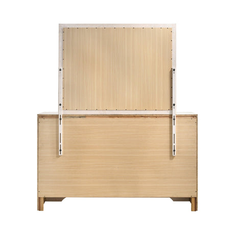 Miranda Rectangular White Dresser Mirror side angle showing frame depth