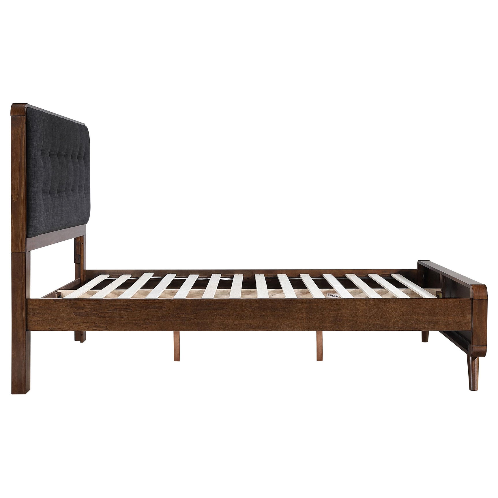 Top view of platform bed slats and clearance under Robyn Wood bed