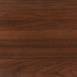 Robyn Wood Full Bed corner showing rounded edges and walnut veneer