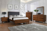 Robyn Wood Full Platform Bed staged in bedroom setting