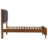 Side angle showing clearance under bed frame