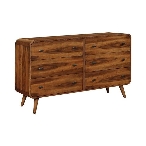Robyn 6-Drawer Dresser dark walnut front view