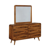 Robyn Rectangular Mirror dark walnut close-up of frame